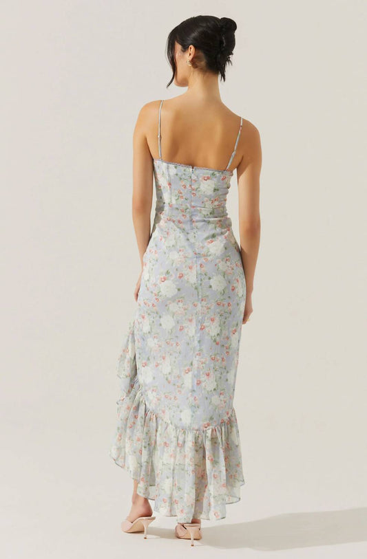 Astr - Brisbane Asymmetrical Floral Midi Dress