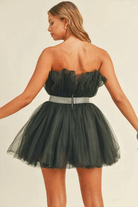 Mable - Belted Tulle Dress