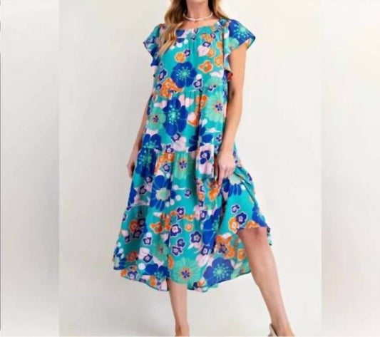 Easel - Floral Print Tiered Maxi Dress
