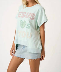 Mittoshop - Jesus Loves You Patchwork Oversized Top