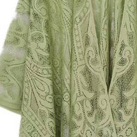 Judson & Co. - Floral Lace Fringe Boho Kimono Wrap Shawl Cover Up