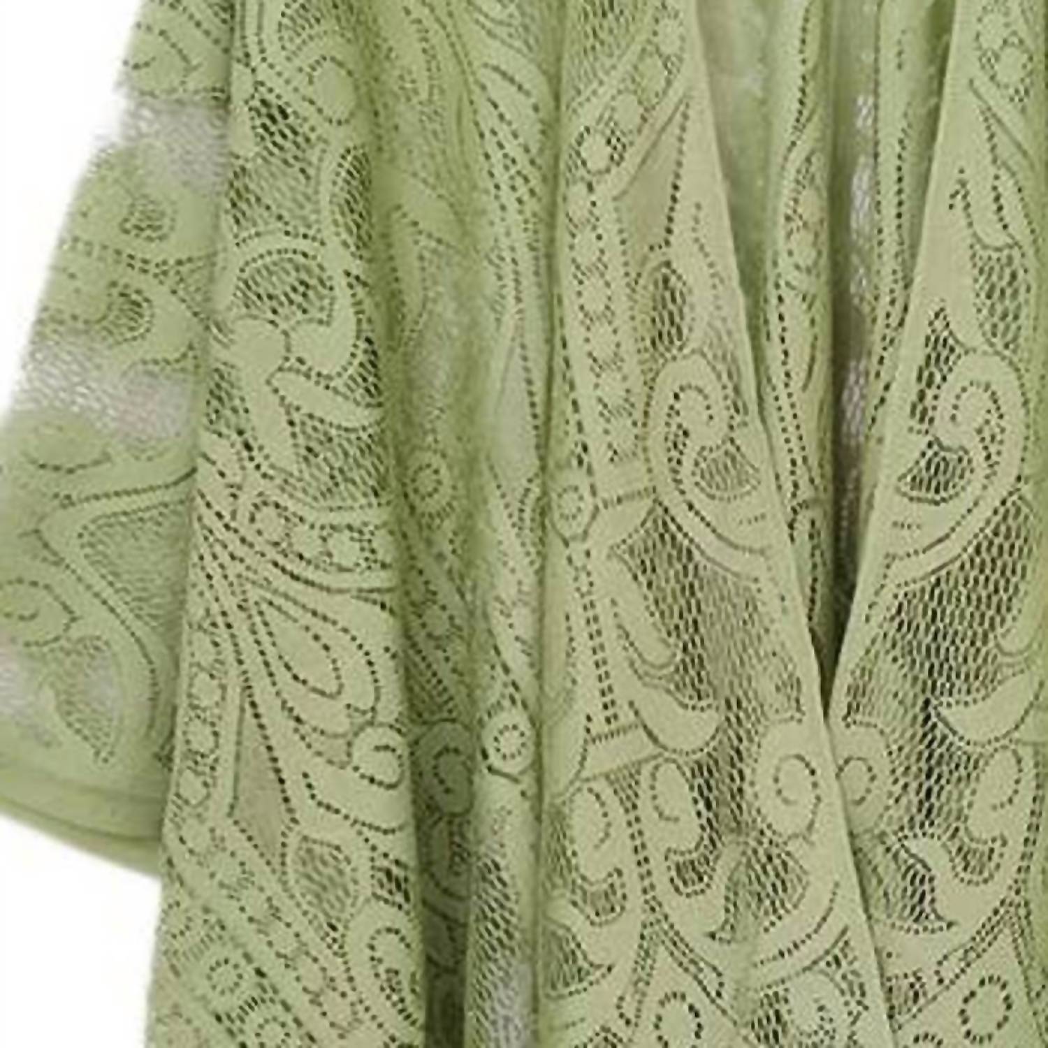 Judson & Co. - Floral Lace Fringe Boho Kimono Wrap Shawl Cover Up