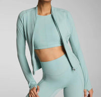 Spanx Contour Zip Jacket in wave - women's jacket - alternate view