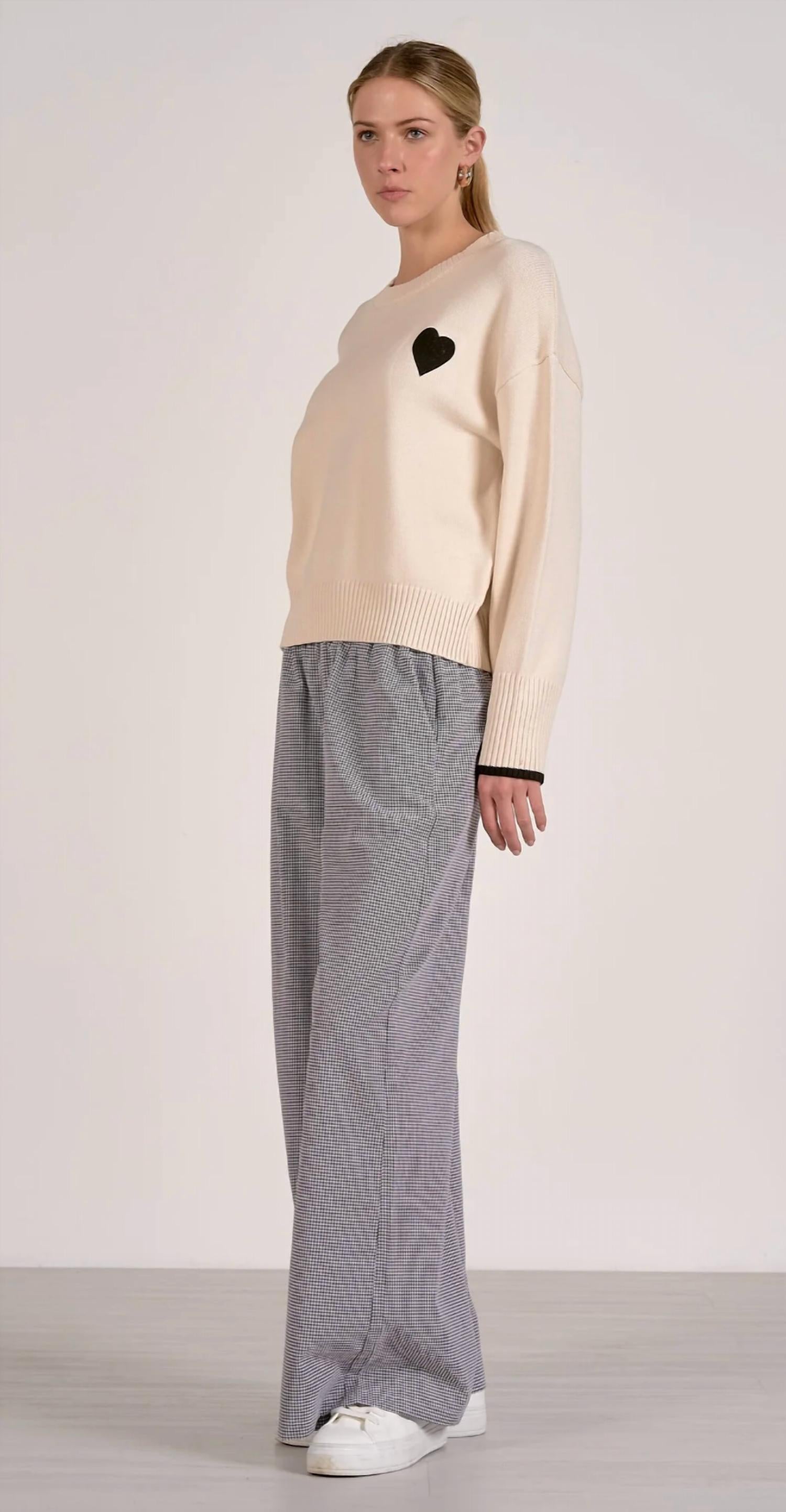 Elan - Heart Sweater Top