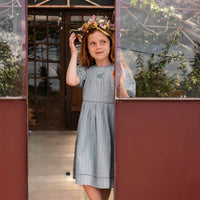 Orange Dimanche - Girls Textured Cotton Dress
