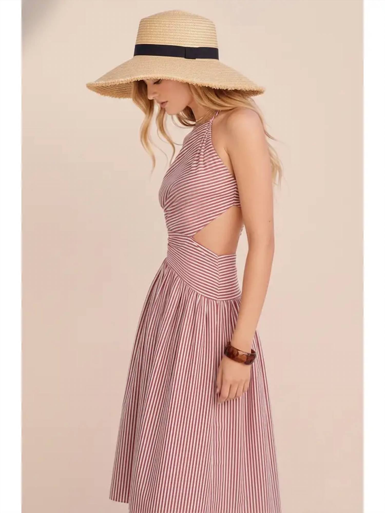 Illa Illa - Asymmetrical Striped Midi Dress