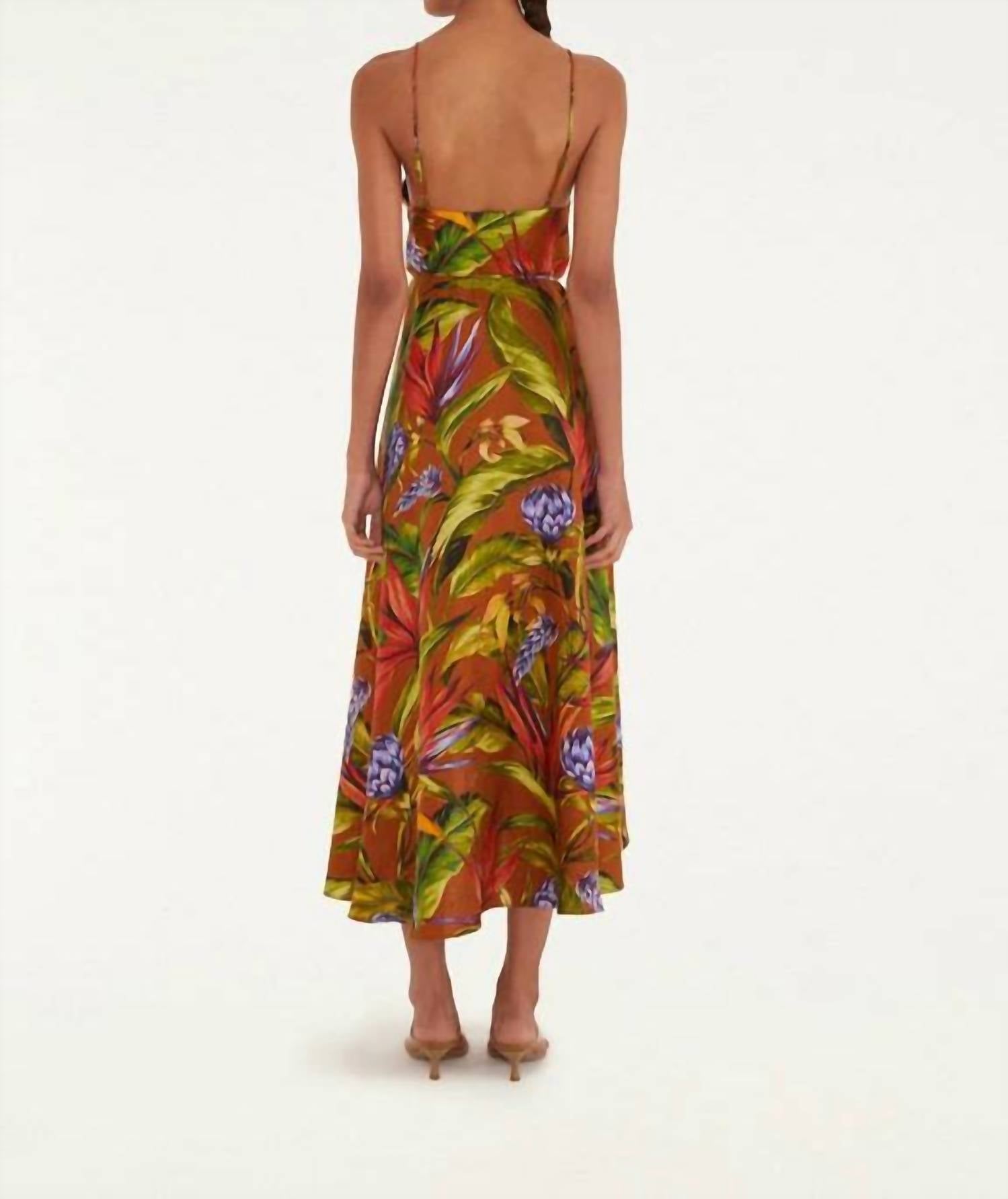Farm Rio - Linen Midi Wrap Dress