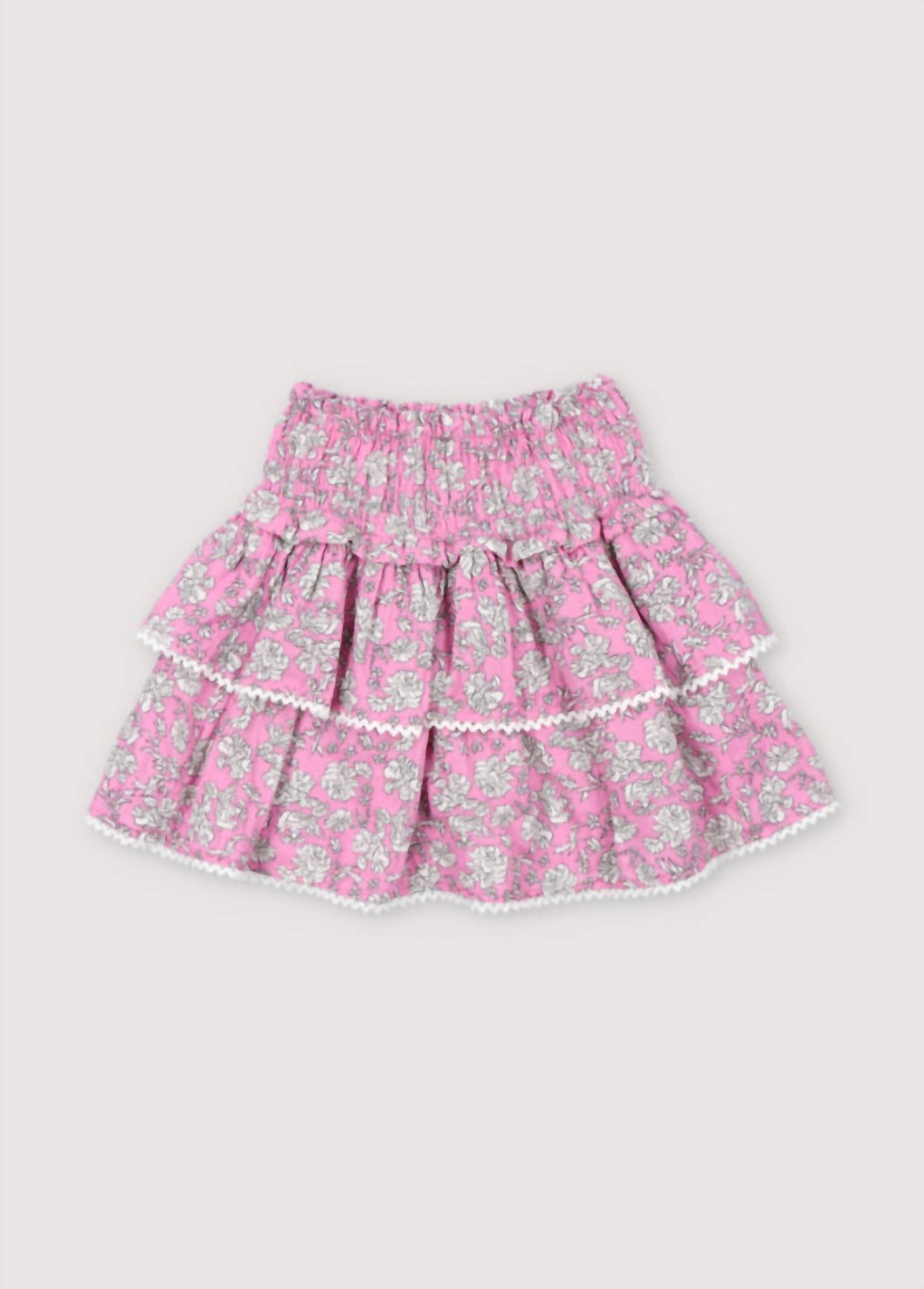 The New Society Girls Melina Skirt in peony hibiscus print - kids' skirt
