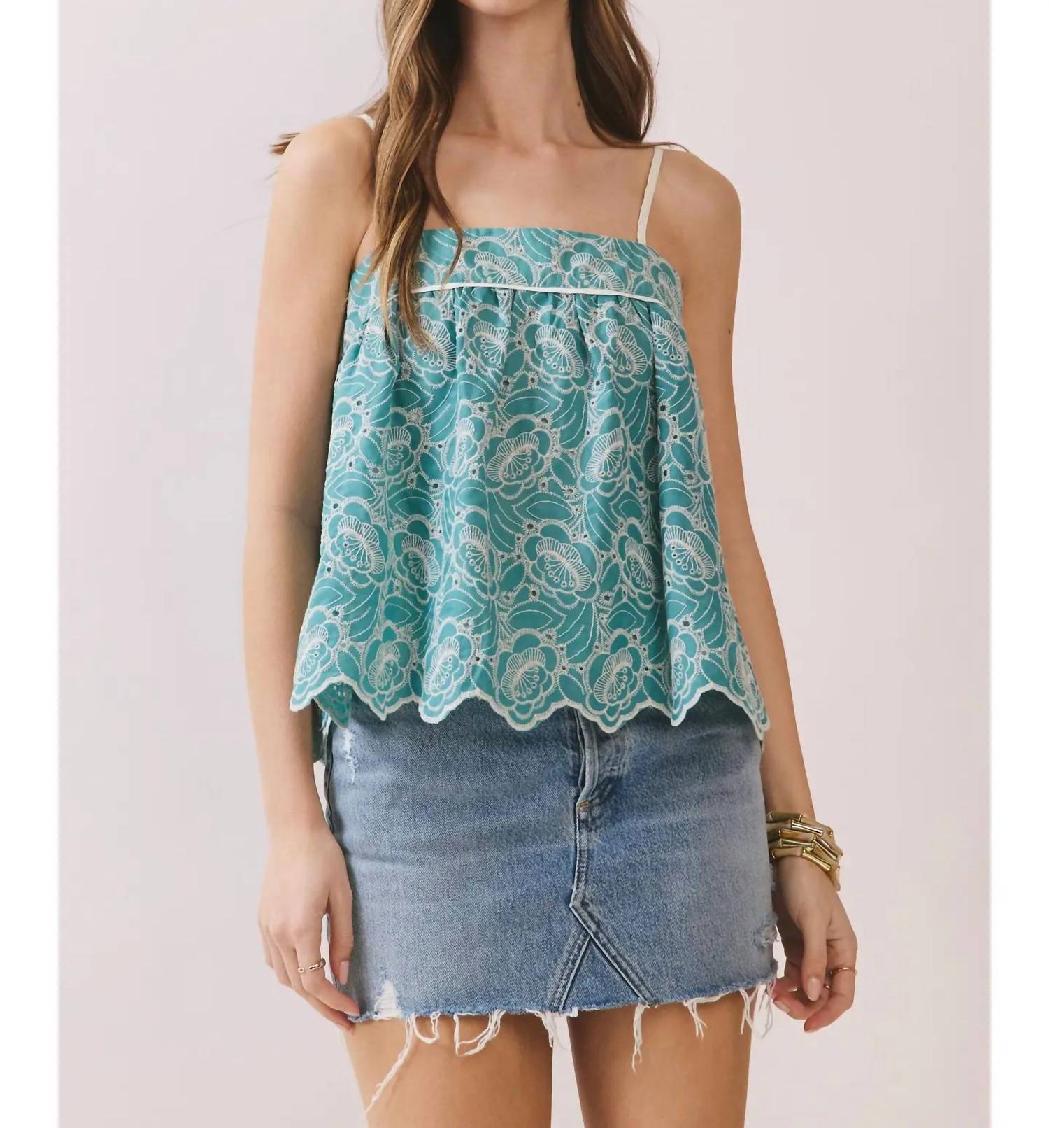 Tcec - Sea Breeze Scalloped Cami Top