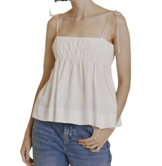 Aureum - Poplin Tie Top