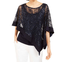 R&M Richards - Women's Sequined Overlay Top