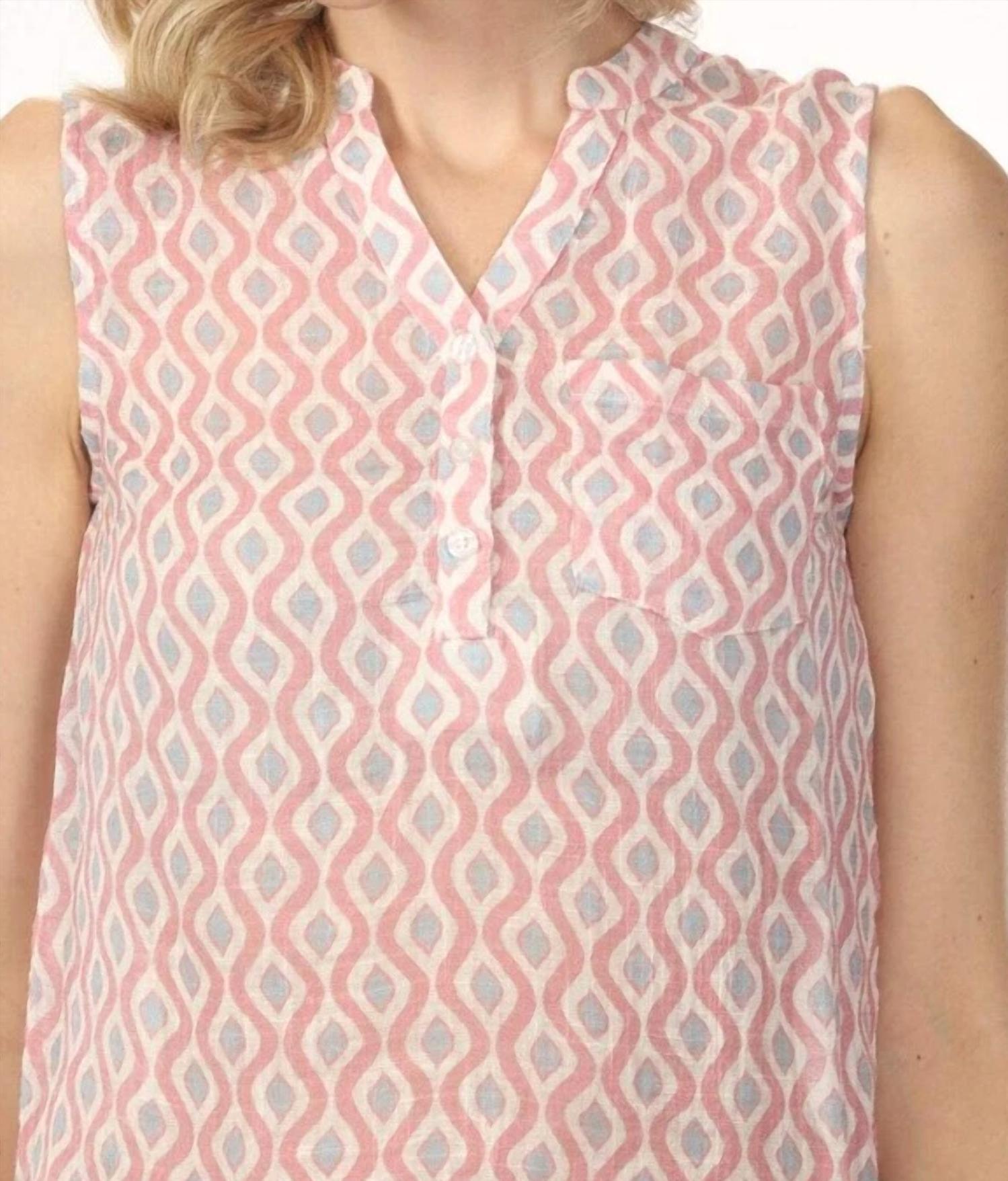 CHARLIE B Hi-lo Shirt in waves - women's tank top - detail view