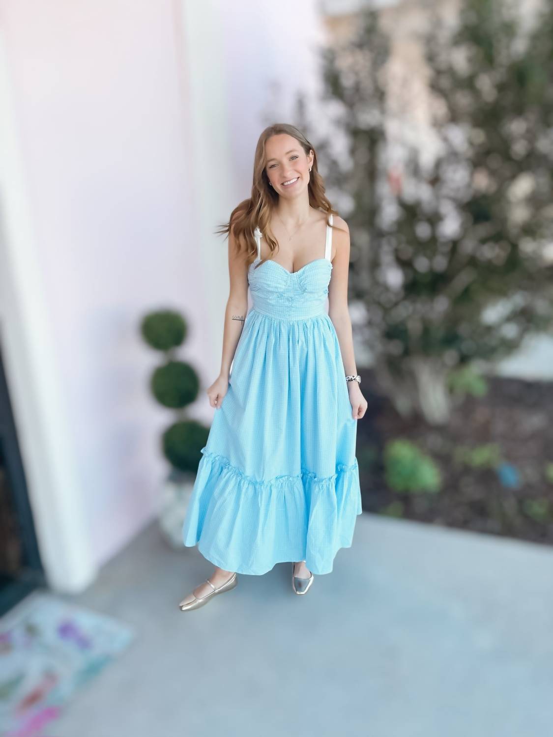 Mable - Gingham Maxi Dress