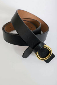Leto - Women's Minimalist Leather Horseshoe Belt