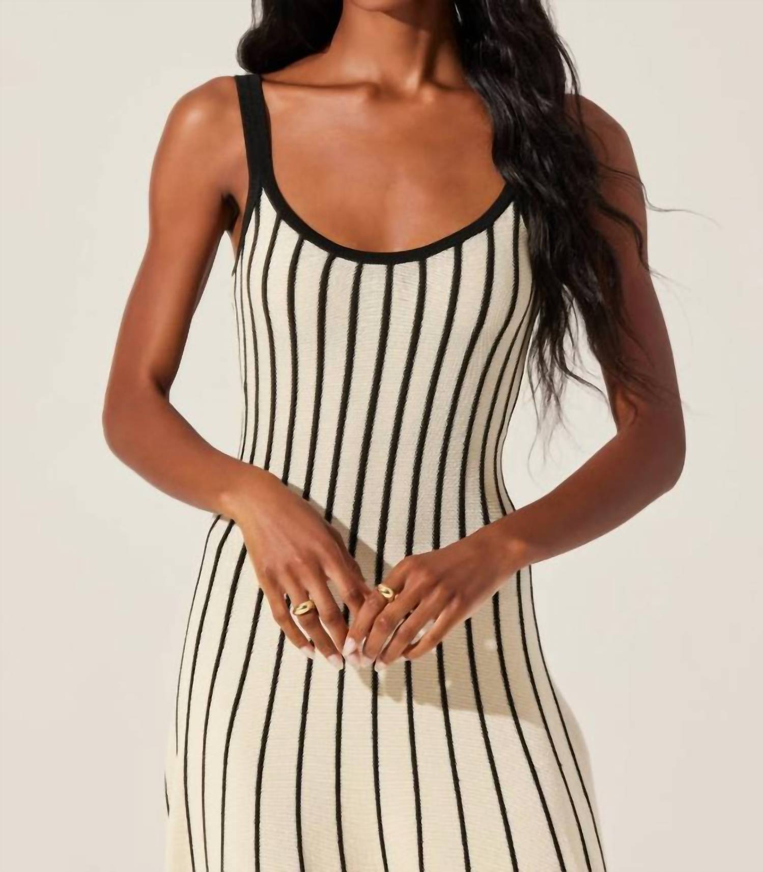 Astr - Irecia Stripe Sweater Midi Dress