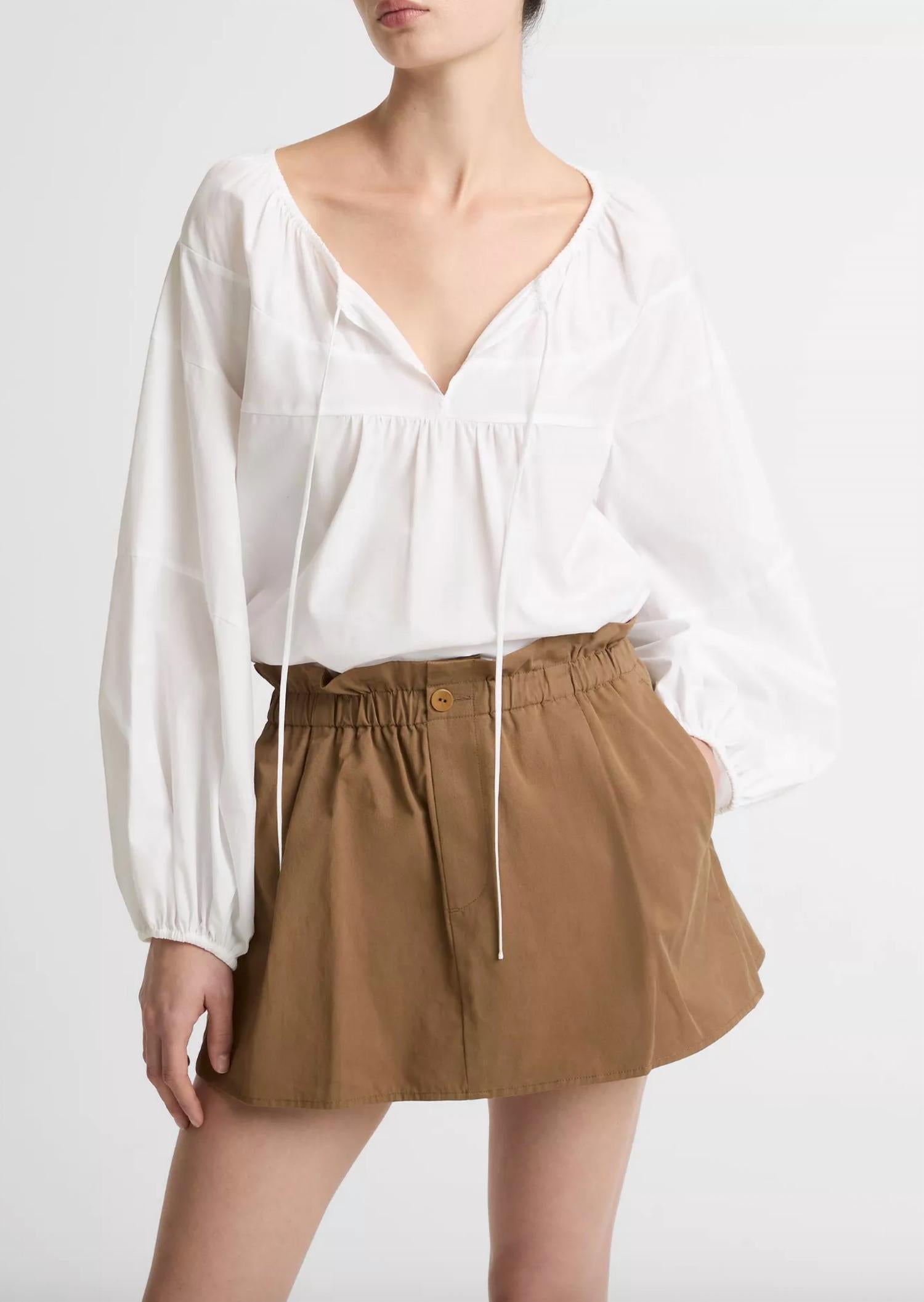 Vince - Shirred Long Sleeve Top