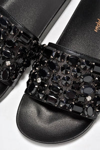 Cape Robbin - Women's Boho Flat Studded Rhinestone Sandal