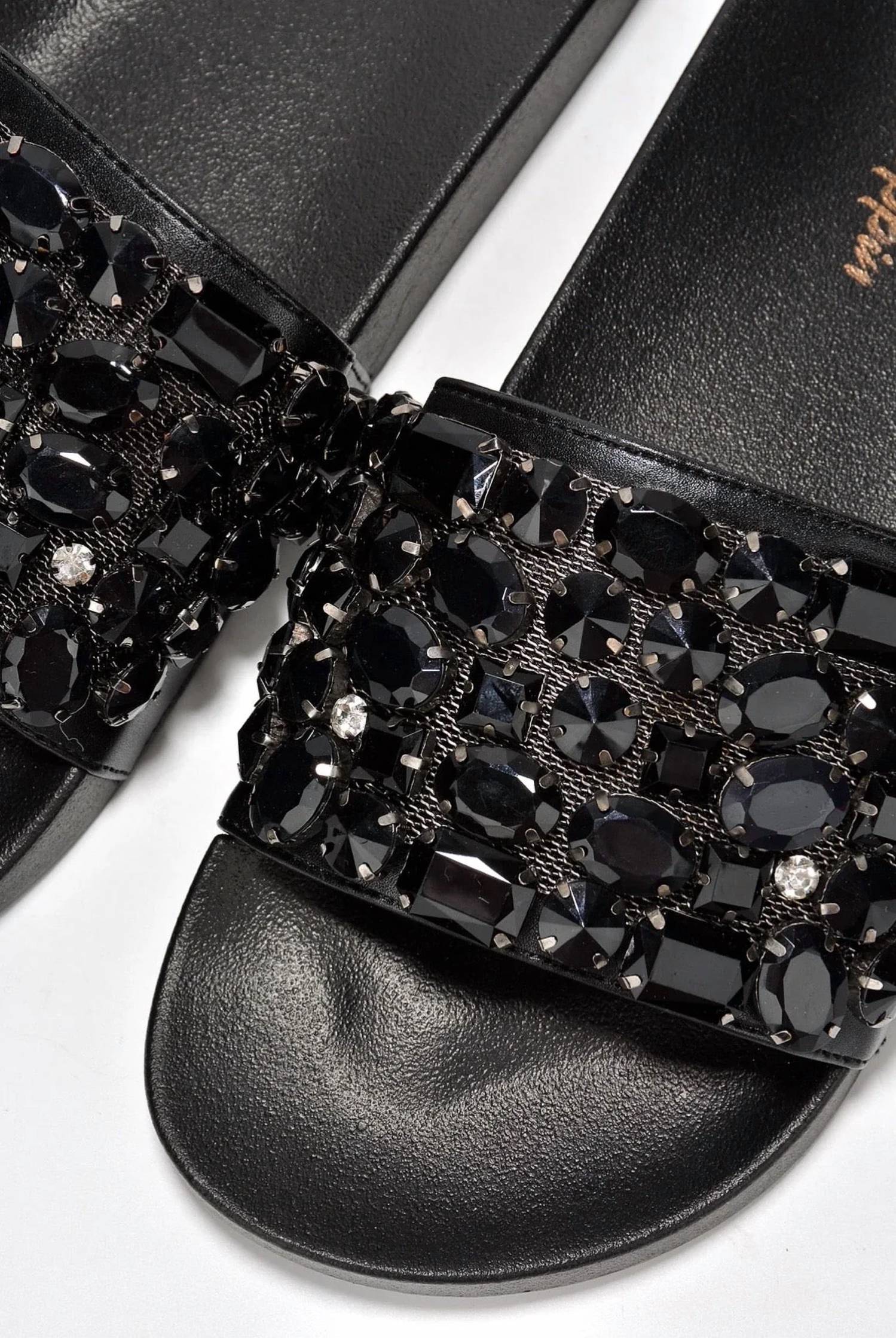 Cape Robbin - Women's Boho Flat Studded Rhinestone Sandal