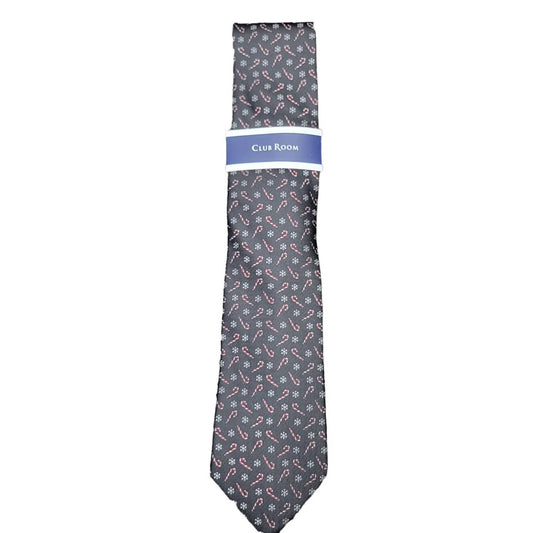 Club Room - Men's Snow Candy Cane Holidays Tie