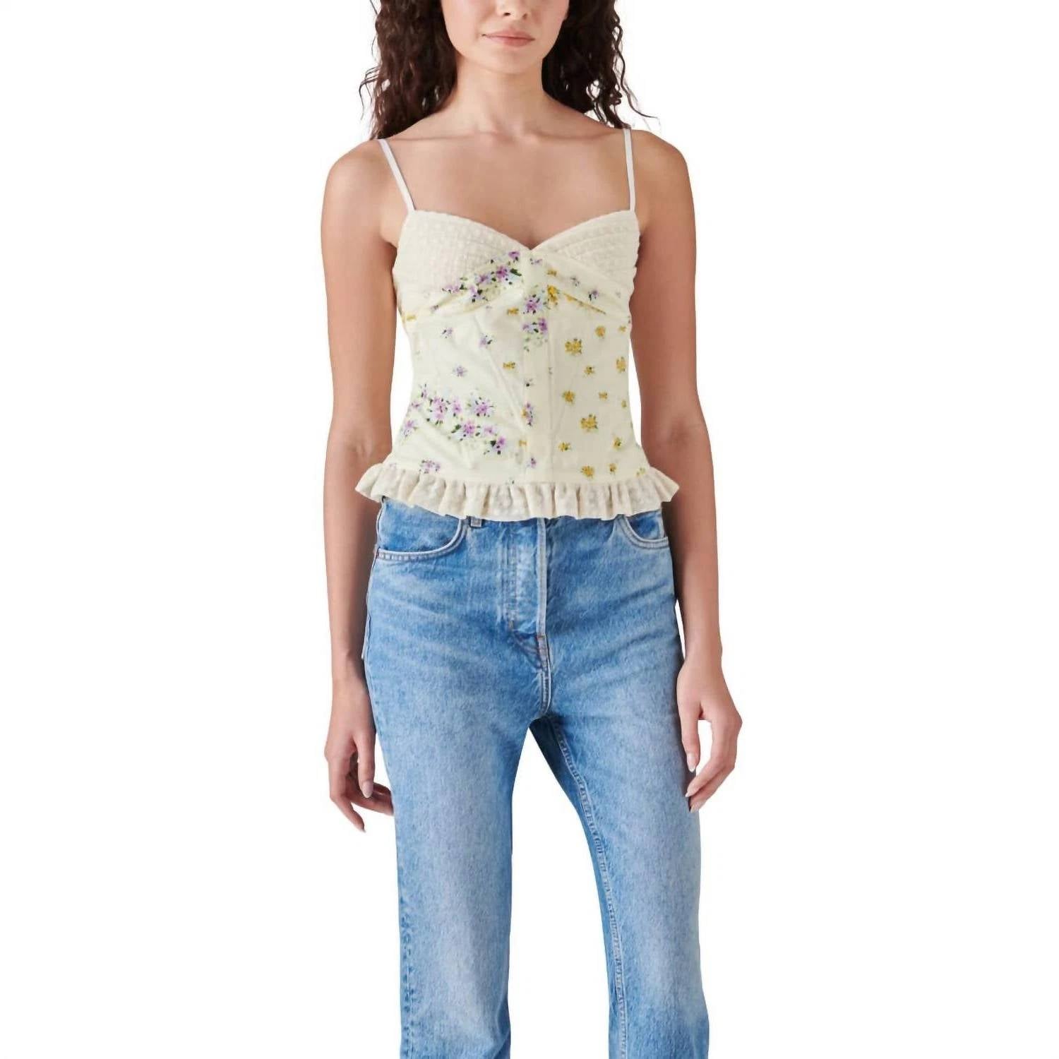 STEVE MADDEN Blossom Bustier Top in multi - women's tank top