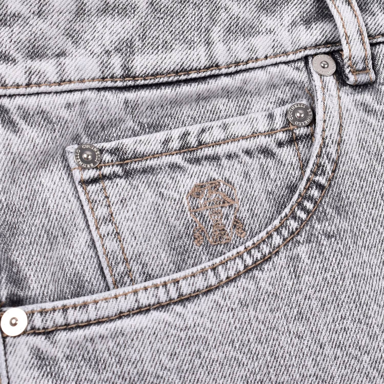 Brunello Cucinelli Men's Straight-leg Jeans in stone denim black - men's jeans - alternate view