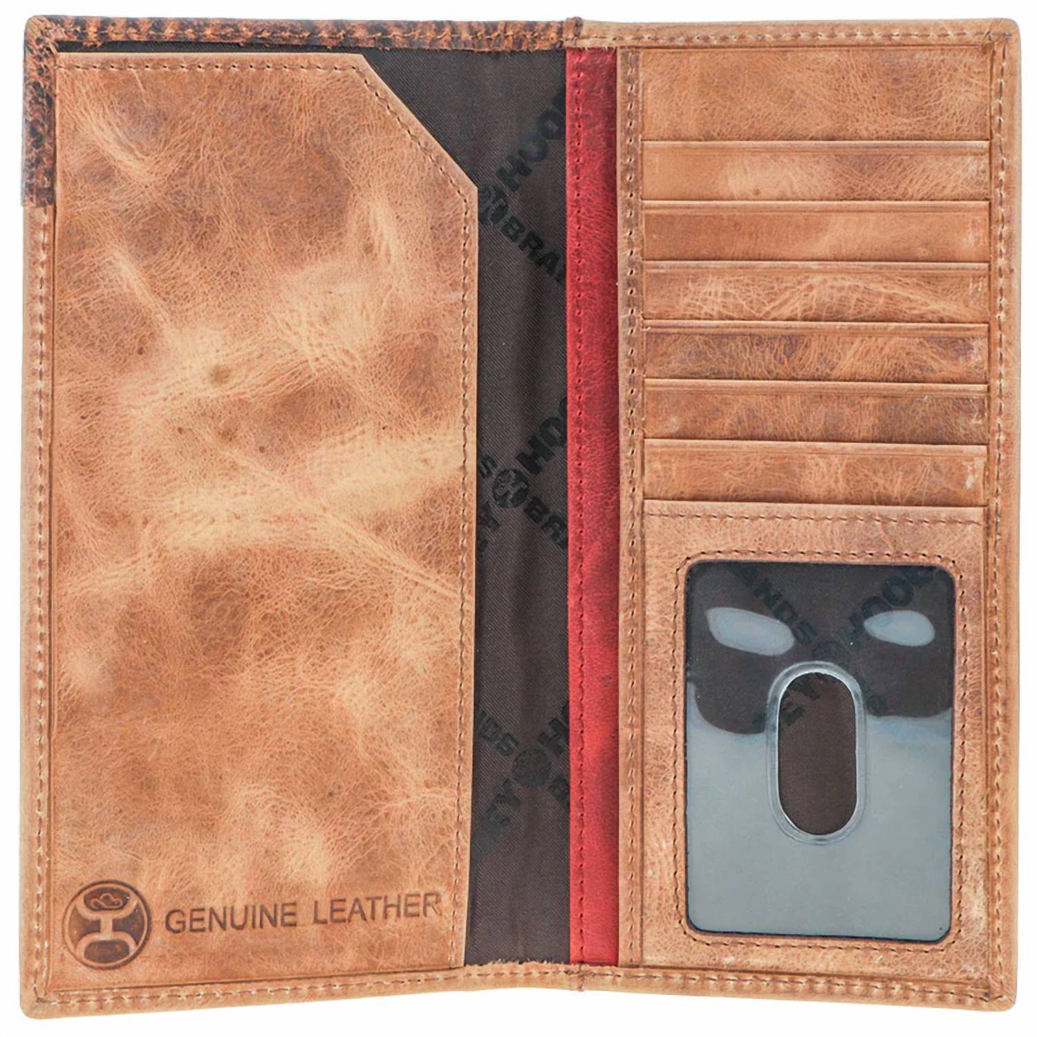 Hooey - Men's Whip Smooth Rodeo Wallet With Aztec Print And Logo Rivet