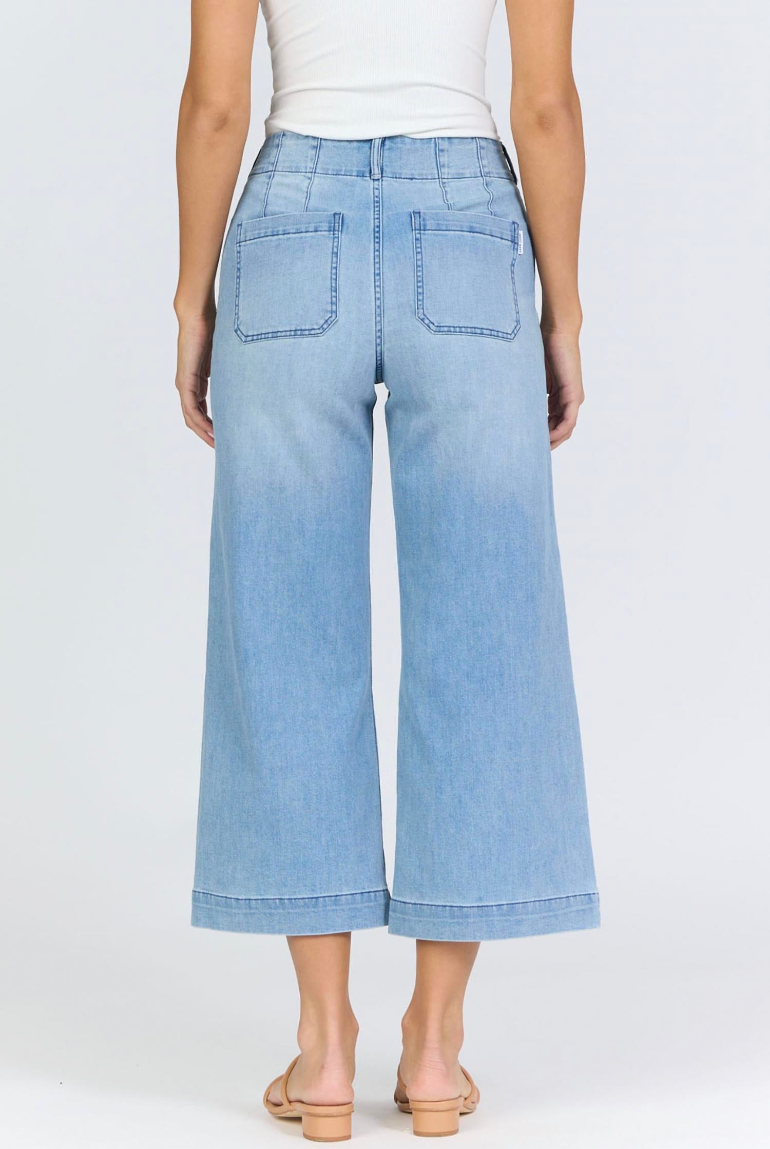 Dear John Denim - Audrey High Rise Wide Leg Cropped Jeans