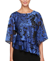 Alex Evenings - Royal Asymmetric Triple Tier Hem Top