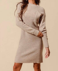 So Me - Coco Ribbed Sweater Dress With Pockets