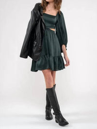 Blu Pepper - Square Neck Cut-Out Mini Dress