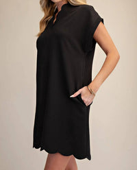 Glam - Scallop V-neck Mini Dress