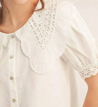 Jodifl - Women's Vintage Darling Lace Collar Top