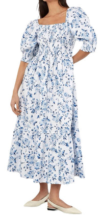 Apricot - Rose Cotton Milkmaid Midaxi Dress