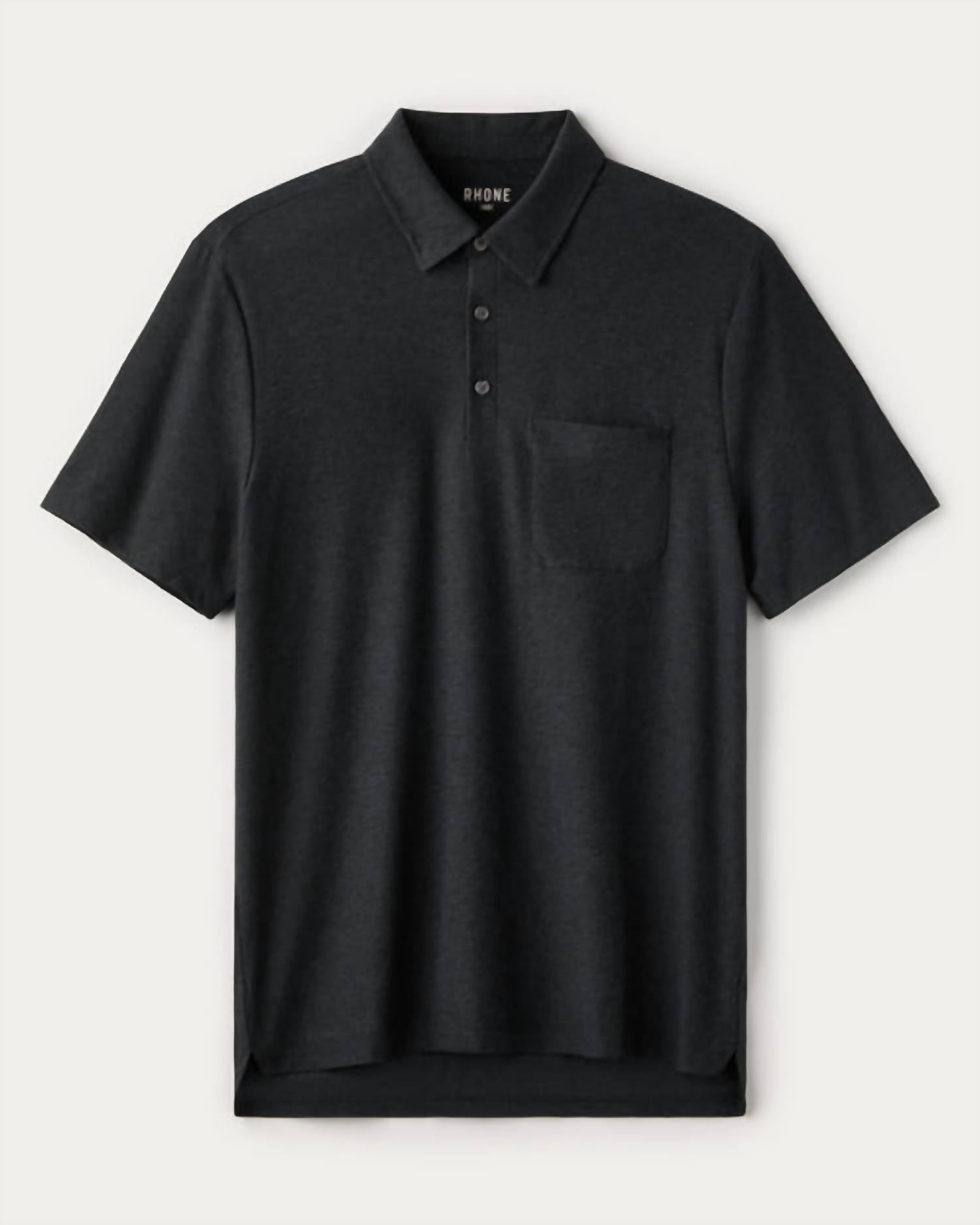 RHONE Wfh Short Sleeve Polo in black - men's shirt - view 4