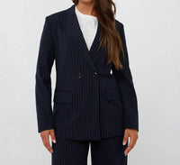 Esqualo - Bergny Double Breasted Pinstripe Blazer
