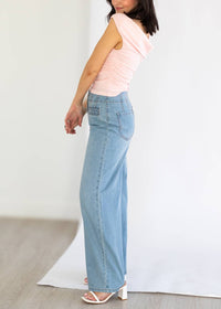 MINKPINK Phoebe Jeans in blue - women's jeans - detail view