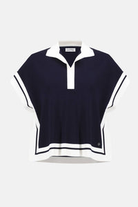 Joseph Ribkoff - COLLARED STRIPE TOP