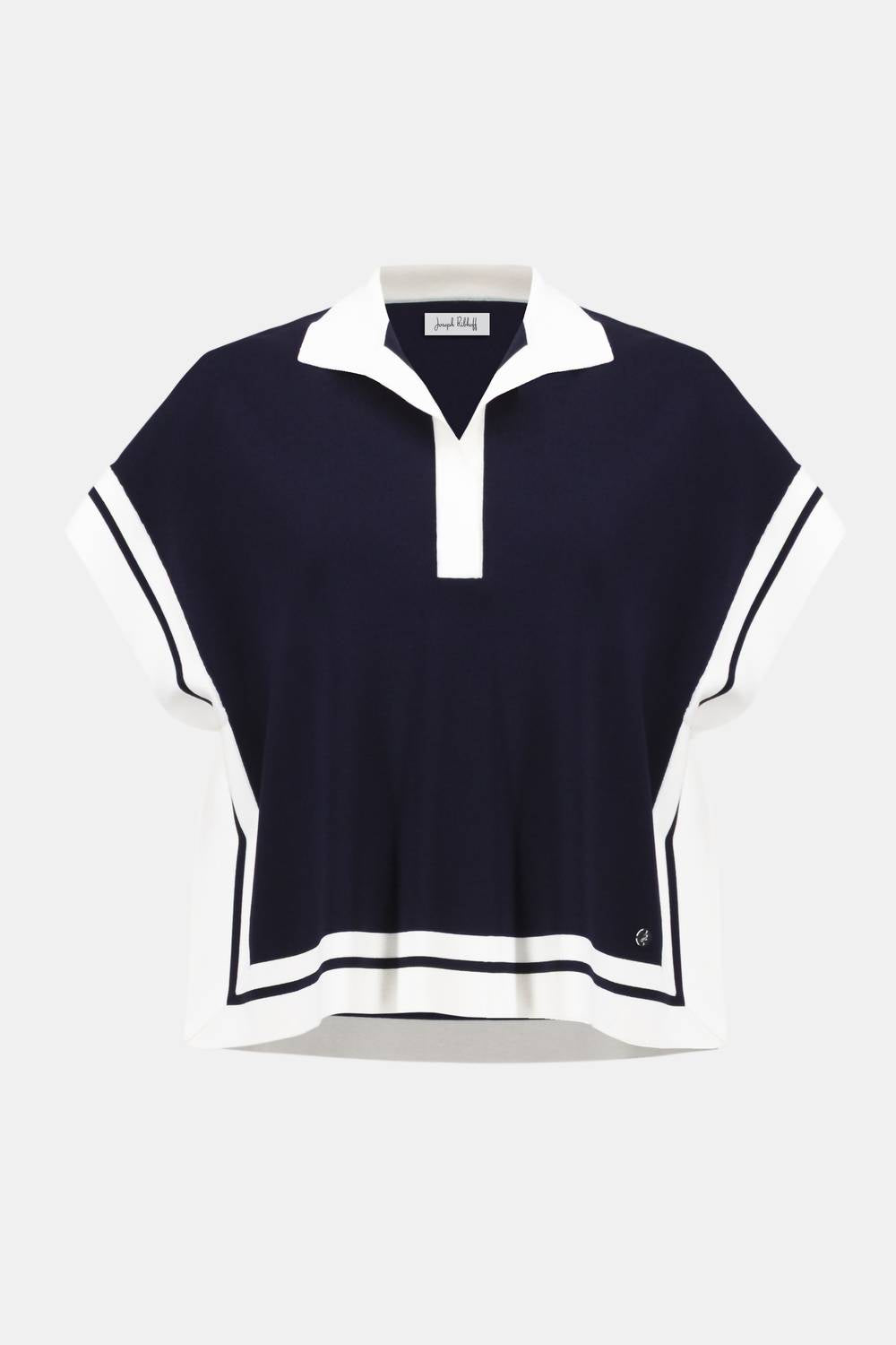 Joseph Ribkoff - COLLARED STRIPE TOP