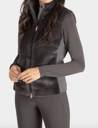 LICORICE ECO-FUR WOMEN'S VEST