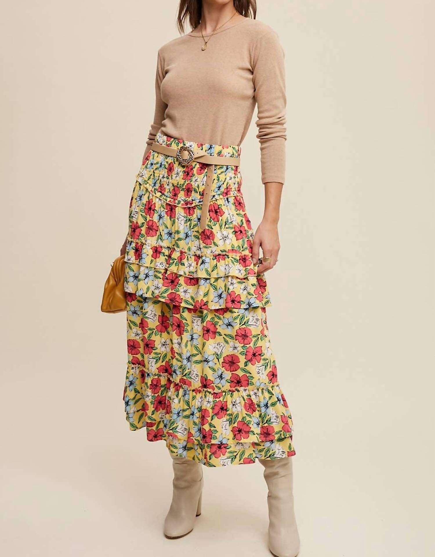 Listicle - Floral Convertible Dress Maxi Skirt