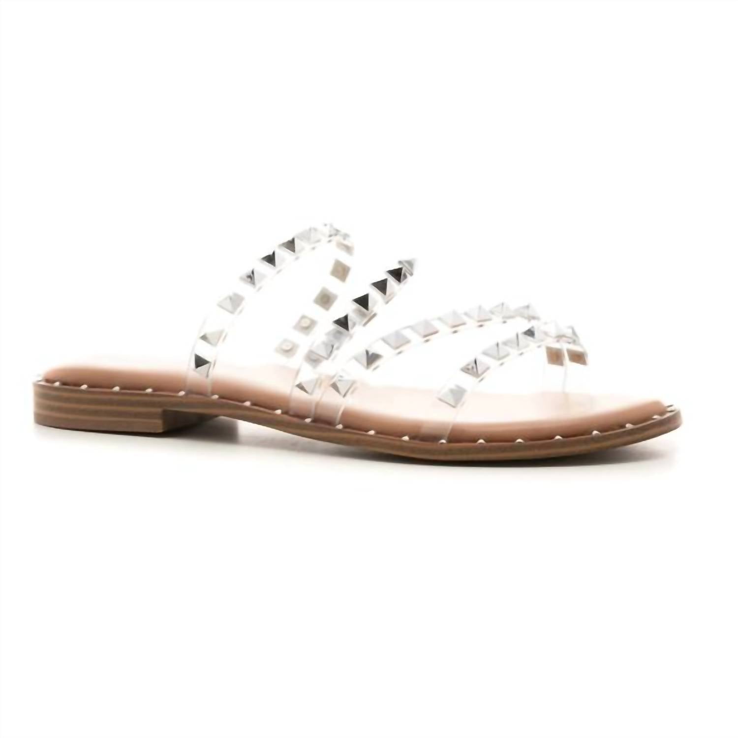 Hey Girl by Corkys Women's Beach Please Slip On Sandals With Studs in clear 1 - women's sandal