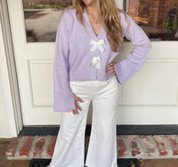 Design History - Jasmine V Neck Bow Tie Sweater