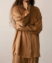 Donni. - Satiny Mandarin Shirt