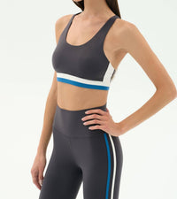 SPLITS59 Maci Airweight Bra in graphite white - women's intimate - alternate view
