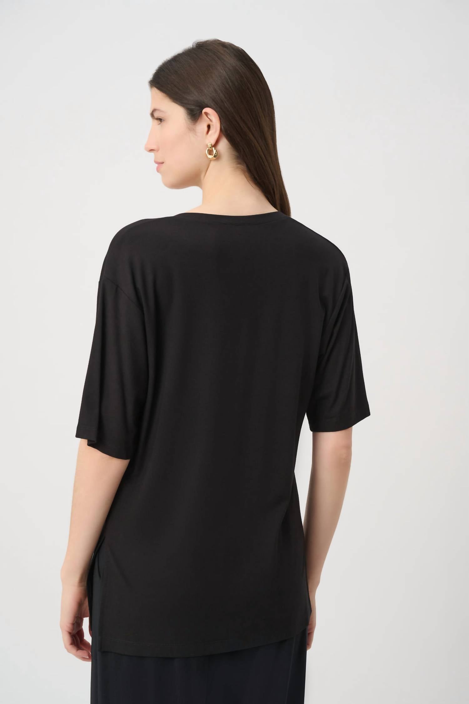 Joseph Ribkoff - V-neck Elbow Tunic Top