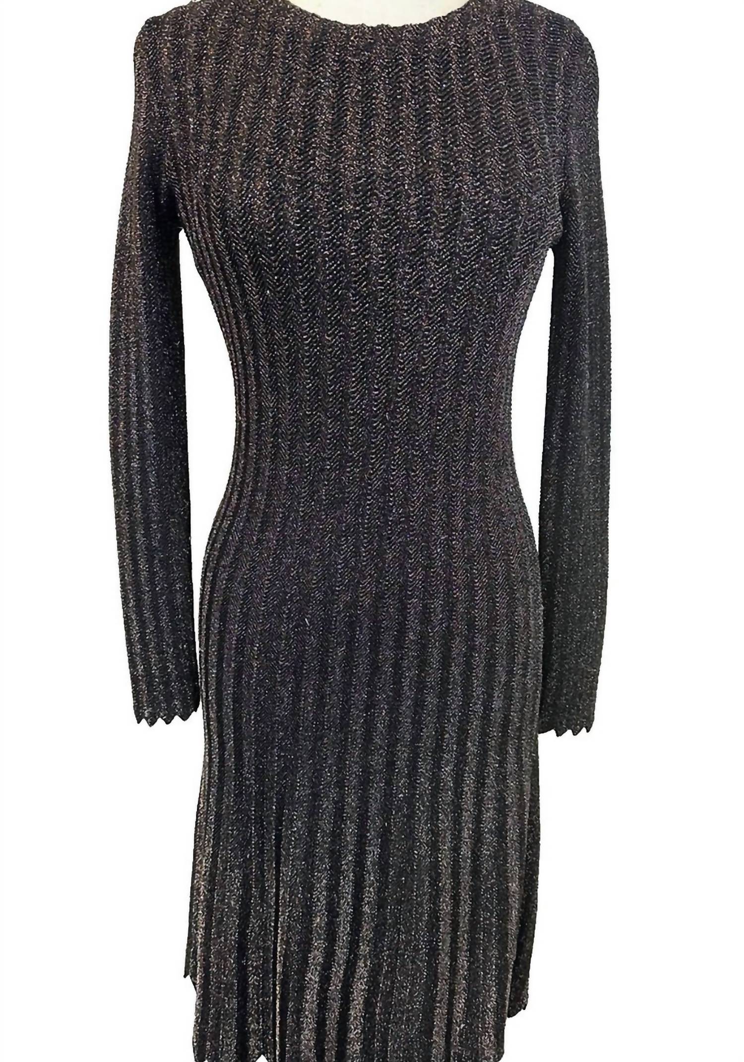 Elie Tahari - Metallic Knit Midi Dress