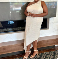 The Curve La - Lizzo One Shoulder Pleated Dress