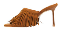 STEVE MADDEN Women's Morina Suede Fringe Sandals in cognac - women's sandal
