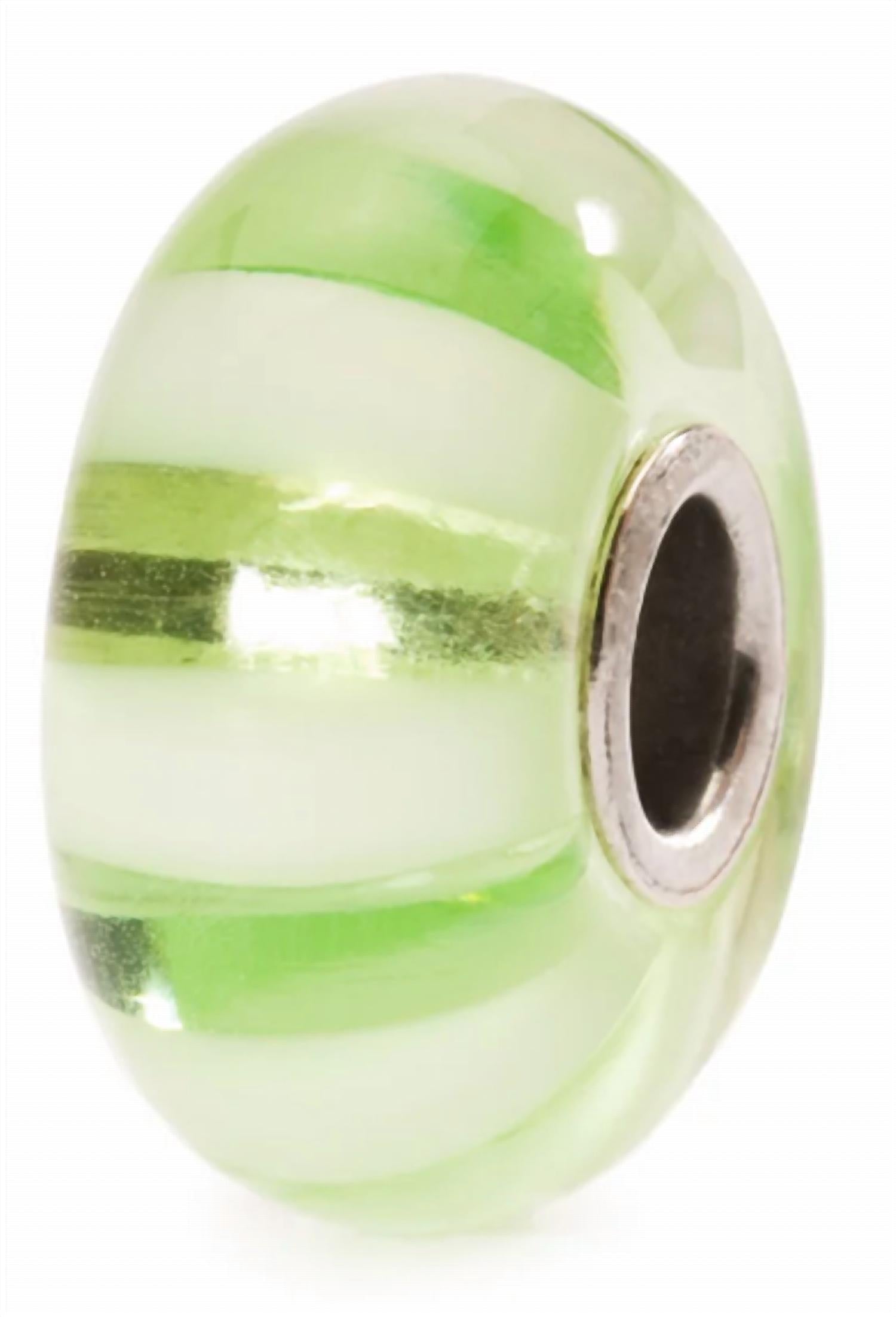Trollbeads Women's Stripe Glass Bead Charm in light green - women's accessory