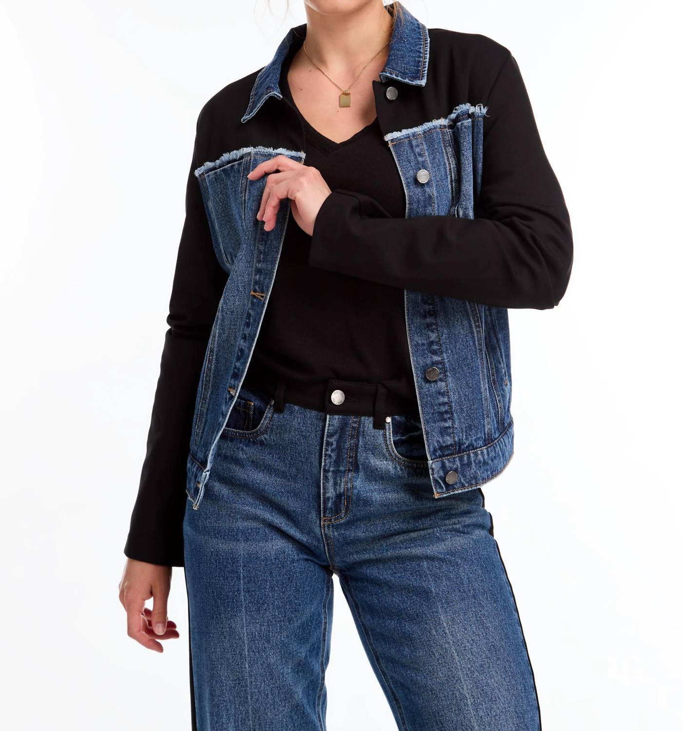 Fdj - Mina Mixed Media Denim Jacket